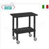 Carrello Gueridon con struttura in legno massello, n.2 piani in nobilitato, colore NERO, dim.mm 710x460x780h