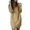 Generic Vestito Donna Invernale in Maglione Vita Alta Casual All'anca Abito Comodi Lungo Aderente Elegante Tubino Manica Lunga Mini Caldo Vestito Dritto Linea a Tunica Girocollo Maglia