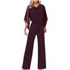 Generic Tuta Donna Estiva Elegante Larghi Tuta Moda Due Pezzi Offerta Trasparente Comode Stampa Tuta Vita Alta a Gamba Larga Suit Completo Cerimonia Donna Curvy Tuta Elegante Cerimonia Jumpsuit Elegante