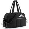 BAGSMART Borsone da Viaggio Donna, 24L Borsone Palestra Sportiva in Piuma, Borsa da Viaggio Impermeabile Grande Capacità, Bagaglio a Mano Leggero, Borsa Parto Ospedale con bagnata in PVC, Nero, M