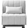EVERGREENWEB MATERASSI & BEDS EVERGREENWEB - Divano Letto 2 in 1 con Materasso Singolo 80x190 Ortopedico, Prontoletto RICHIUDIBILE 1 Posto con Rivestimento SFODERABILE e Lavabile, Cuscino SUPERSOFT Abbinato color Panna - EVENING