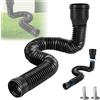 MeYuxg Prolunga flessibile per grondaia, prolunga rotonda per tubo pluviale 80/100 mm, scarico grondaia, estensione per grondaia da 47 a 150 cm, per prato/gronda (nero, 1 pezzo)