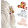 AstraGlam 3 Pezzi Piccole Fermacapelli per Donne, Mollette di Stile Francese per Capelli Fini e Spessi, Mini Clip a Artiglio Antiscivolo per Acconciature Eleganti