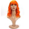 BERRYLION Parrucche da donna, parrucca corta a caschetto con frangia, parrucca sintetica ondulata con frangia d'aria (arancione)