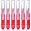 BRAWOSOW Set di 6 spazzole interdentali di alta qualità, con tappi di protezione, pulizia delicata per denti, parentesi graffe, impianti, senza BPA, per la cura dei denti da viaggio, rosso 0,4 mm, ISO 2, 6
