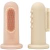 Mushie Spazzolino da dito in Silicone | senza BPA | set de 2 | Bambini da Dito, Training Brush & Primo Spazzolino | Accessori per Bambini Sicuri e di Alta Qualità | Blush/Shifting Sand
