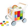 Small Foot- Carrello Elefante, in Legno, per i Primi Passi, Multifunzionale al fine di promuovere Le capacità motorie. Giocattoli, Colore, 15.4 x 15.4 x 16.5, 11607