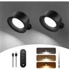 FULEN Lampada da Parete a LED, Lampada da Parete Touch Telecomando 3 Colori Luminosità Dimmerabile 3200mAh Batteria Ricaricabile Faretti da Parete Ruota di 360° Lampada Magnetica