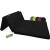 Beautissu Materasso da Campeggio Pieghevole - Materasso Pieghevole Ospiti - Campix 120x195 cm - Soffice Confortevole e Funzionale - Nero - Materasso Traspirante in Microfibra - Lettino da Viaggio