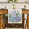 ANALTIRCE Runner Da Tavolo Scozzese In Cotone E Lino - Tovaglia Con Fiori Di Ortensie Blu, Biancheria Da Letto Per Decorazioni Per Feste Di Primavera, Decorazioni Rustiche Per La Copertura Del Tavolo Da Pranzo