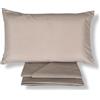 Bifulco Biancheria Malika Home Set Lenzuola Una piazza e mezza in Microfibra - Lenzuolo Sotto con Angoli 200x130 cm, Lenzuolo Sopra 285x180 cm, 1 Federa 52x82 cm - Made in Italy (Tortora)
