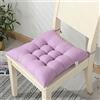 ZOCIS Cuscini quadrati per sedie comode, per sedie da cucina e sala da pranzo, con lacci antiscivolo, per sedie da casa, ufficio, soggiorno e giardino, 4 pezzi, 40 x 40 x 6 cm, viola chiaro