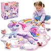 SYNARRY Puzzle a pavimento con unicorno per bambini dai 4 ai 6 anni, grandi puzzle da pavimento da 45 pezzi per bambini dai 4 agli 8 anni, puzzle per bambini dai 3 ai 5 anni, giocattoli con unicorno