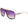 Dollger Occhiali da sole da uomo oversize Classic Black Shades Goggle Retro Gold Alloy Frame Sun Glasses, rosso porpora, m