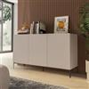 DEGHI Madia 150x85h cm cashmere con 3 ante cannettate e piedi in metallo nero - Judith