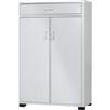BAKAJI Mobile Madia con Cassetto Doppia Anta e 5 Ripiani Interni Mobiletto Credenza Armadio Multiuso Cucina Bagno Ufficio Design Moderno in Legno MDF Dimensione 63 x 33 x H95 cm (Bianco)