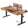 HLFURNIEU Scrivania Regolabile in Altezza, 160 x 80 cm, Scrivania Motorizzata con Prese e Porte USB, Tavolo Alzabile con 3 Controlli Memoria, Standing Desk Marrone Vintage