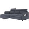 IDOHOME 160x220 Divano Angolare 3 Posti con Contenitore - Divano Letto Angolare con Penisola Reversibile con Funzione Letto, dimensioni 110x195 cm