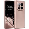 kwmobile Custodia Compatibile con Xiaomi Redmi Note 14 PRO+ 5G / Redmi Note 14 PRO Plus 5G Cover - Protezione Back Case Morbida - Silicone TPU Effetto Metallizzato Bacca artica Metallica