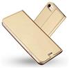 Radoo Cover iPhone SE 2020, Premium Custodia Vintage PU Pelle con Portafoglio Tasca Stile Unico Sottile Magnetica Funzione TPU Cover a Libro per iPhone SE 2020 (4,7 Pollici) (Oro)