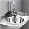 XUNFAKEJI Lavandino Triangolare in Acciaio Inox Per Montaggio a Parete, Lavabo Angolare in Acciaio Inox Per Camper, Roulotte, Barca, Cucina (argento,10.2 inch / 26 cm)