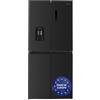 Wiggo WR-MD18DX Frigorifero americano Altezza 180 cm I Nero spazzolato I 419 L Volume I Side by side Frigorifero I Con Allarme Porta I Con Congelatore e Dispenser Di Acqua I Con Display e