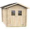 Alce Roby 198x198 - Casetta da giardino in legno - Con finestre e porta a doppia anta - 198x198x215 cm