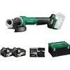HiKOKI Akku-Winkelschleifer G3613DF (36V, 125mm, Brushless, Spindelarretierung, M14, Zubehör, Ladegerät und 2x 2,5 Ah Akku)