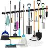 Carehabi 5 supporti per scope con 4 ganci, 2 supporti per scope da parete, senza fori o forature, autoadesivi per garage, giardino, ripostiglio, cucina, bagno