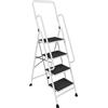 Home Vida 333409 Scala a 4 gradini Sicurezza Pieghevole Antiscivolo e Resistente, 4 Passi con corrimano, H 159 x W 53 x D 81 Cm Approx