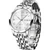PINDOWS Orologio da uomo, orologio da polso di lusso con diamanti, analogico al quarzo, impermeabile, con data luminosa, cinturino in acciaio inossidabile bicolore, stile business casual classico