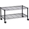 Honey Can Do crt-03937 2-Shelf Rolling Media Cart with Locking Wheels, Steel Construction