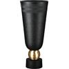 Casablanca modernes Design Casablanca Nama - Vaso in alluminio - nero Craqueliert - conico - altezza 40 cm x diametro 17 cm