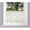HOME WOHNIDEEN Tendina NISHAY, 45 x 145 cm, struttura in lino trasparente, cuori, colore: bianco, dimensioni: 45 x 120 cm, numero: 1 x