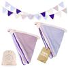 MutoToy® Bandierine per Cameretta dei Bambini, 2.8M Bandierine Colorate in Tessuto, Ghirlanda per la Cameretta dei Bambini, Decorazione da Parete per feste e compleanni (viola)