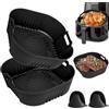 Dictien Teglia Friggitrice ad Aria per Philips 3000 Series XL 6.2L, 4 Pezzi Riutilizzabili Teglia in Silicone per Philips Airfryer 5000 Serie XXL 7.2L Senza BPA Lavabile in Lavastoviglie (HD9270/90,HD9285/90)