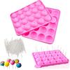 aghoer Stampi per cake pop da forno, Stampi per Lecca Lecca in Silicone da 2 Pezzi con Bastoncini per Cake pop 100 Pezzi, per Dolci, Cioccolato