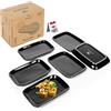 Urban Lifestyle Piatti Aperitivo Set da 6 Nero in Gres 15 x 10 cm Rettangolari Piatti Antipasti Tapas Sushi Piccoli Piatti da Portata Impilabili Resistenti ai Graffi