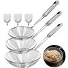 Tomuvpzn 3 filtri in acciaio inox acciaio inossidabileCon 3 Appendini In Omaggio,Schiumarola professionale con filo di acciaio,manico lungo per evitare schizzi,Spirale per Filtrare, Scolare e Sciacquare