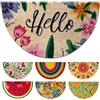 LUA VIKA Zerbino ingresso esterno cocco - Hello - 40x70 cm - tappeto ingresso esterno casa - zerbino cocco mezzaluna - zerbini moderni e originali