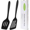 Thimmamma Spatola per padella, in silicone resistente al calore, lavabile in lavastoviglie, antiaderente, grande, nera, per cucinare, cuocere, flip, 34 cm