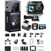 AKASO Brave 4 Pro Action Cam 4K 40M con Scheda di Memoria U3 da 128GB, Videocamera 20MP WiFi 170° Grandangolare Doppio Schermo EIS Stabilizzazione, Touch Screen, 5x Zoom