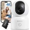 ZOSI 4K Telecamera di Sorveglianza WiFi per Interni con Scheda da 64 GB, WiFi 2,4/5 GHz, Visione a 360°, Rilevamento AI per Bambini/Animali Domestici, Audio Bidirezionale, Chiamata con un Tocco, C518