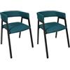 HOME DECO FACTORY, HD0464, Set di 2 poltrone dal Design Contemporaneo, Comfort ottimale, Versatile per Soggiorno o Ufficio, di Facile Manutenzione, Montaggio Semplice, Dimensioni 505x74x50 cm, Blu