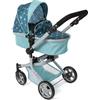 Bayer Chic 2000® Passeggino per bambole 2 in 1 Mika - stelle turchesi - pieghevole - manico regolabile in altezza 47 - 80 cm - struttura moderna - Bambole fino a 52 cm - 4 - 8 J, Flowers