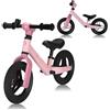 lionelo Bicicletta Senza Pedali TONI Per Bambini da 18 mesi a 30kg Ruote in Gomma PU da 25cm Poggiapiedi Cestino Sella e Manubrio Regolabili Impugnatura Antiscivolo Leggero Campanello (Rosa)