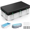 HOLDCOVER Copertura rettangolare per piscine fuori terra, copertura solare per piscine fuori terra, con accessori, copertura invernale ideale per impermeabile e antipolvere