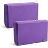 ZMDMAH Set di 2 blocchi per yoga, yoga, schiuma Eva, antiscivolo, leggero, adatto per yoga, pilates, fitness, unisex (viola, 1)