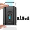 Piashow Pompa ad aria elettrica, mini pompa ad aria elettrica portatile con lampada da campeggio a LED, pompa ricaricabile con 5 ugelli e cavo USB-C per materassi ad aria, anello galleggiante, sacchetto
