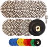 HIGHDRIL Diamante Lucidatura Pad - 8pcs (#50x3/100x2/200/400/800) 100MM con platorelli in gomma+adattatore M14 Granito Pietra Marmo Pavimento Kit Pad Lucidatura per Trapano Smerigliatrice Lucidatrice
